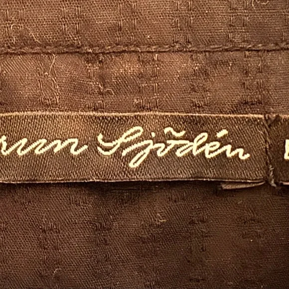 Gudrun Sjoden Aland Organic Cotton Woven Dress Black Red Floral Lagenlook Boho L - Picture 5 of 6